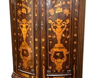 18th c DUTCH MARQUETRY LARGE CORNER CABINET