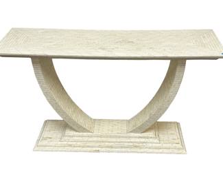 MOROCCAN BONE INLAY ART DECO CONSOLE TABLE