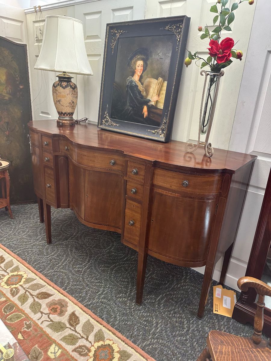 Circa 1900 mahogany serpentine buffet 