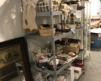 retail discount shelf with home decor, kitchen and bath, stationary, gifts, etc.