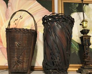 antique ikebani baskets