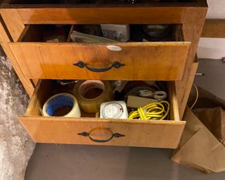 Tool Desk Basement Items Moved To Main Level for Safety