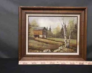 Alice J. Medina Painting, Farmhouse and Landscape