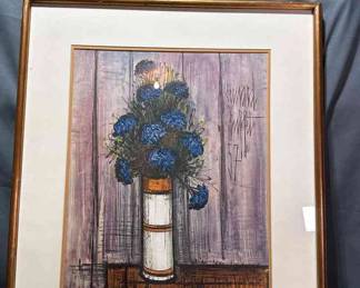 Bernard Buffet Blue Flower Print