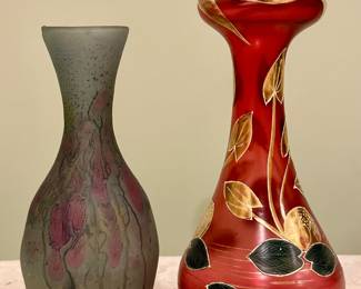 (2) Art Glass Vases