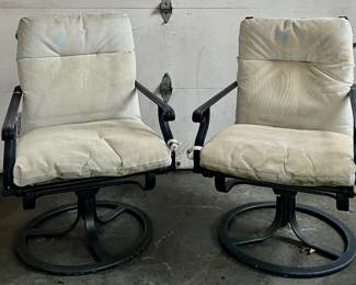 (2) Brown Jordan Swivel Armchairs