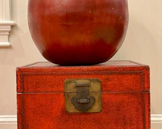 Oversized Apple Decor & Leather Storage Box