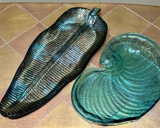 Art Glass "Leaf" Dishes