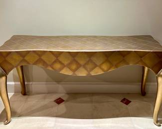 Hand Painted Gold & Bronze Console Table 