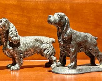 (2) Pewter Dog Figurines