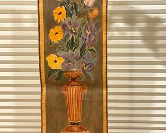 Painted Canvas Wall Hanging, Signed