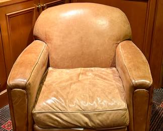 (2) William Allen Leather Armchairs
