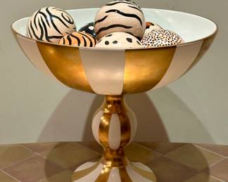 Laurie Gates Oversized Pedestal Dish with Decorative Balls