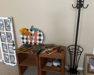 Hat stand, nightstands, decor, metal airplane wall decor