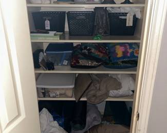 Linens, camping equipment