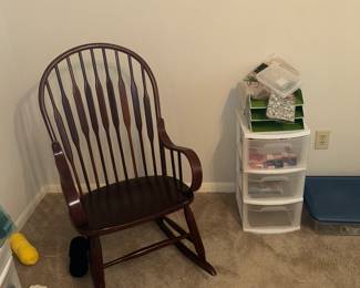 Wooden rocker, craft organizer