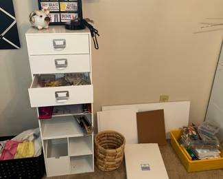 Craft organizers, craft supplies