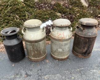 Old milk and cream cans