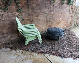 For plastic Adirondack chairs and a fire pit