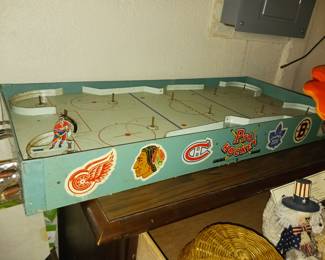 Vintage table hockey set missing the players