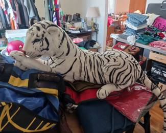 Very large white tiger stuffed plush animal