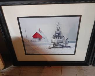 Framed picture of a Icebreaker ship in route