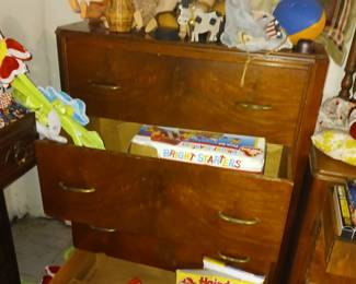 Toys and games, four-drawer antique dresser