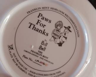 Bill Bell Collector Plate Franklin mint dogs