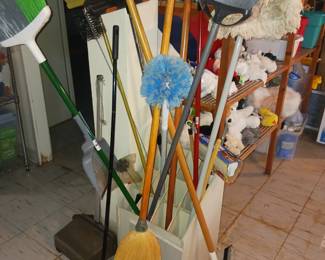 Cleaning supplies brooms