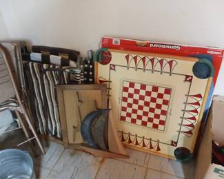 Vintage patio chairs, game table