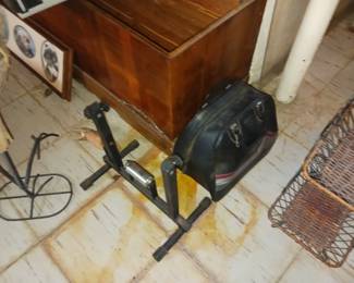 Stationary bike indoor hookup, bowling ball