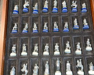 Civil War pewter chess set.  Circa 1983z 