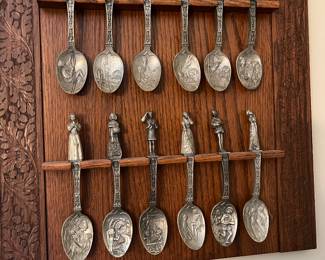 Fairy tale spoon collection.  Pewter.