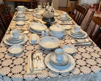 Very fine China, Diane pattern, and silver.