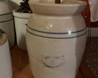 Vintage Marshall Crock, #2 with paddle and lid.