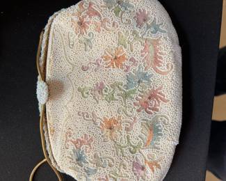 Made in france hand beaded vintage clutch purse
