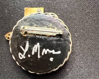 VINTAGE Leah Manis Steampunk Brooch Handmade Antique Clock Watch Parts 1.25"