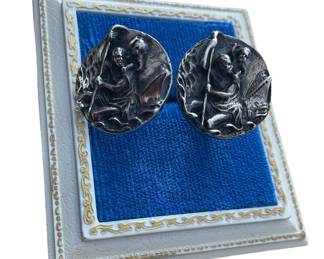Sterling St. Christopher cuff links