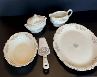 Homer Laughlin Golden Rose serving pieces
