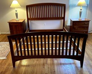 Pennsylvania House Queen Bedframe and two bedside tables