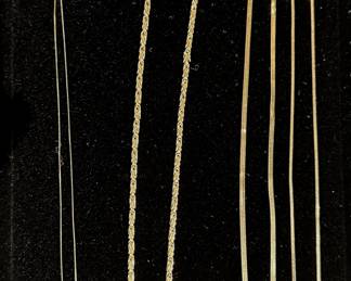 14ct Gold necklaces, bracelet and sorority pin