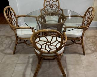 Vintage Rattan Table and Chairs