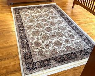 Kenneth Mink Fine Rugs - Persian Elegance - Design Tabriz 5'x 8' cream and navy
