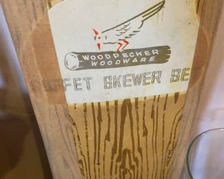 Mid Century Woodpecker Woodware Skewers/Box