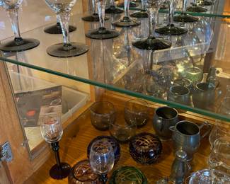 Mid Century Silver Rim Stemware