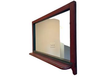 $100 USD     Hand Made Wood Framed Mirror w Shelf MD219-5     Description: This handcrafted wood framed mirror with shelf combines functionality and style. Made with high-quality materials, it adds a touch of elegance to any room while also offering a convenient shelf for storage or display. Perfect for adding a unique and practical accent to your home decor.
Dimensions: 28 x 5 x 26"H
Condition: Very good condition.
Local pick up Bethesda, MD.  Contact us for shipper suggestions.
