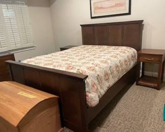 $750 USD     Board and Batton Wood Queen Sized Bed Frame MD219-7     Description: Create a sturdy and elegant sleeping space with our Board and Batton Wood Queen Sized Bed Frame. Made from high-quality wood, this frame offers both durability and aesthetic appeal for a restful night's sleep. Elevate your bedroom with this expertly crafted piece. 
Dimensions: 85 x 65 x 51.5"H
Condition: Very good condition
Local pick up Bethesda, MD.  Contact us for shipper suggestions.