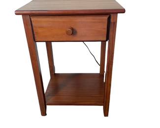 $125 USD      Wood Night Stand w Drawer & Electricity MD219-24        This night stand provides convenience and organization with its wooden design and single drawer. With the added feature of an electricity outlet, you can easily charge your devices while you sleep. Perfect for any bedroom.     Dimensions: 17 x 14 x 24"H
Condition: Good condition.  
Local pick up Bethesda, MD.  Contact us for shipper suggestions.      https://goodbyhello.com/products/copy-of-desk-md219-23?_pos=9&_sid=c42f9c946&_ss=r