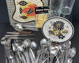 Mid Century Flatware, Atomic Tile Trivet & More