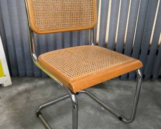 Vintage Cantilever Cane and Chrome Chair